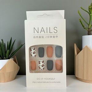 Burnt Orange, Black & Leopard Print Press-On Nails | 24pcs DIY Set